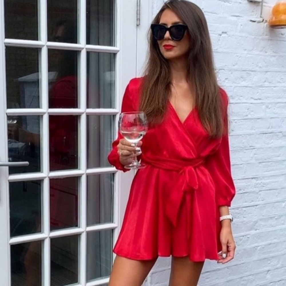 ZARA BLOGGERS FAVORITE SATIN EFFECT BOW JUMPSUIT - Picture 2 of 15